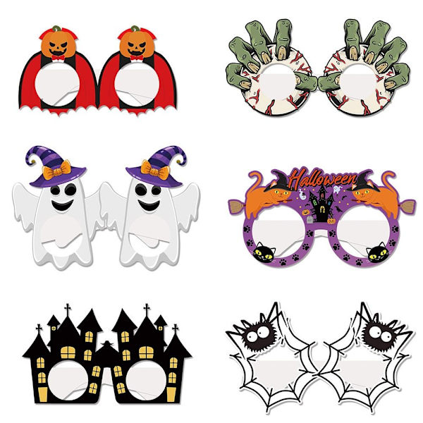 12st Halloween Glasögon 3D Pappersglasögon Häxor Glasögon 12Pcs
