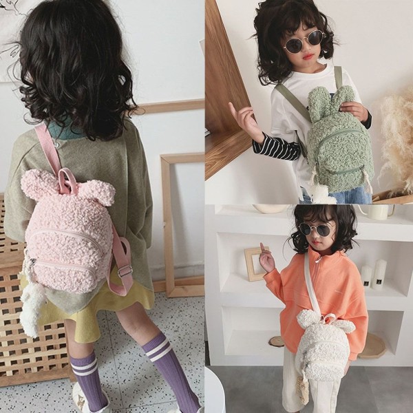 Småbarn plysj ryggsekk Bunny Ear skoleveske GRØNN green