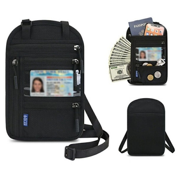 RFID-blokerende pastaske Halter-kortholder SORT black