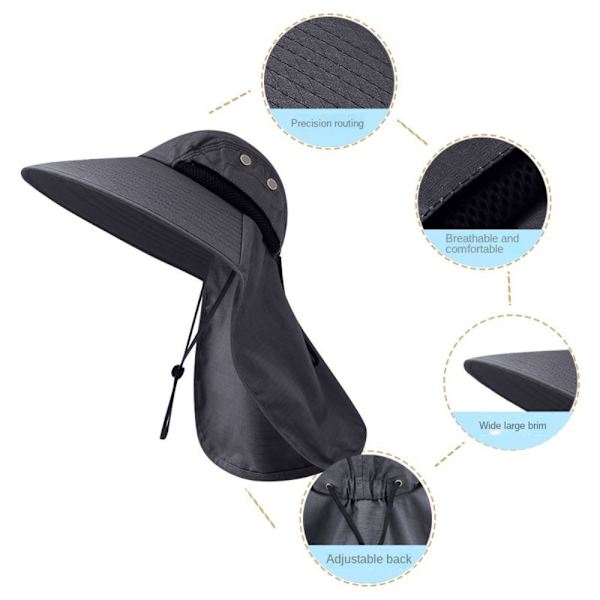 Summer Sun Hat Camping Cap TUMMUN SININEN dark blue