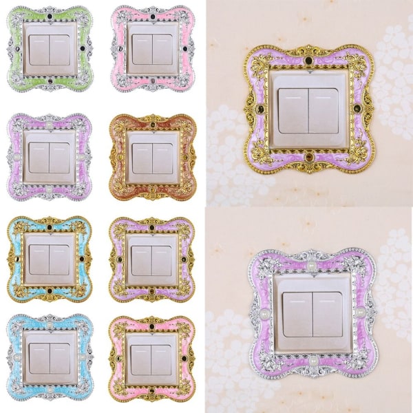 Enkel lysbryter deksel Sokkel Surround Frame PINK&GULD pink&gold