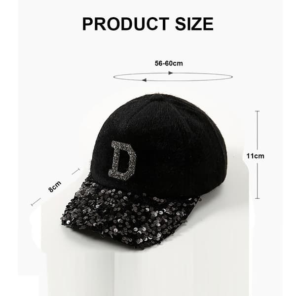 Kvinder Baseball Hat Peaked Cap SORT Black