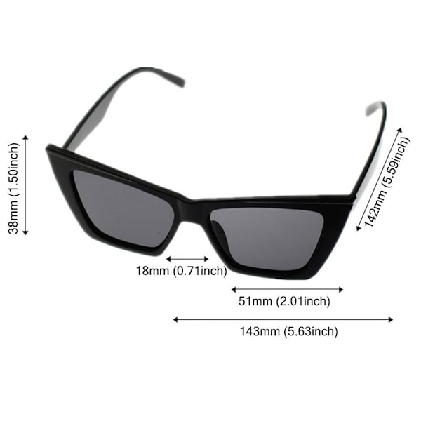 Cat Eye Solbriller Firkantede Solbriller SORT SORT Black
