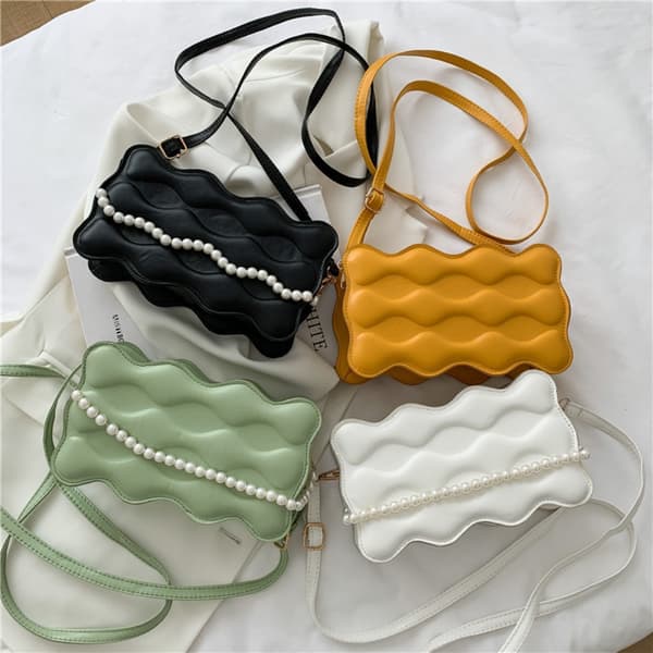 New Wave Pattern Damväska One Shoulder Bag SVART black