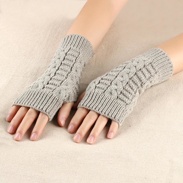 Rannevarsi Rukkaset Fingerless Naisten Käsineet VAALEAN HARMAA VAALEANHARMAA Light Gray