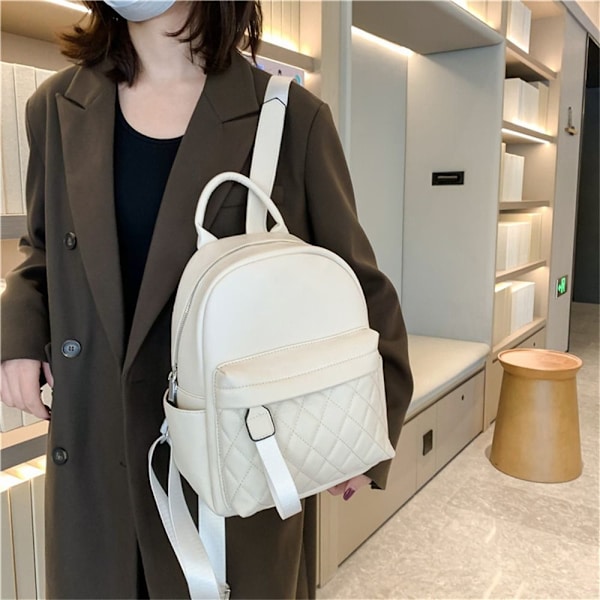 Reseryggsäck PU-läderväska KHAKI khaki