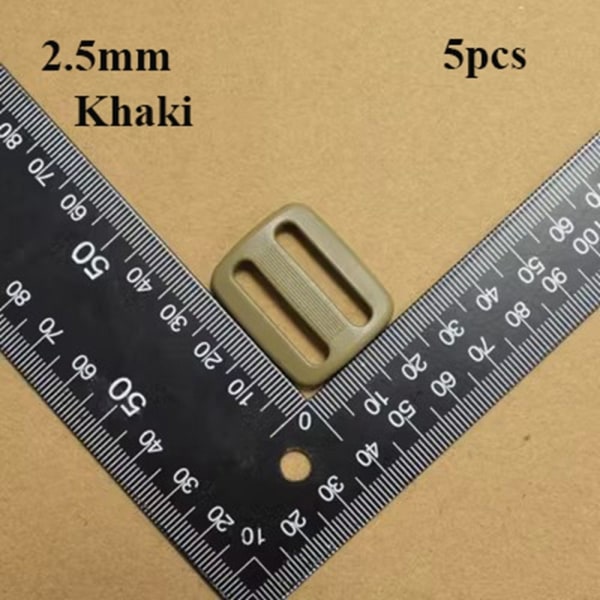 5 stk Tri Glide Slider Ladder Lock Spenner KHAKI 2,5MM Khaki 2.5mm