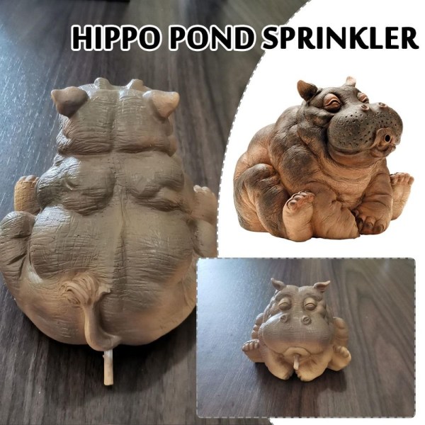 Kreativ Hippo Statue Resin Water Fontene Spray Skulptur