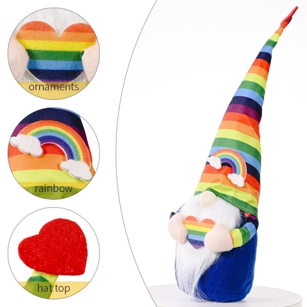 2 kpl Rainbow Faceless Doll Decoration Värikkäitä nukkekoristeita