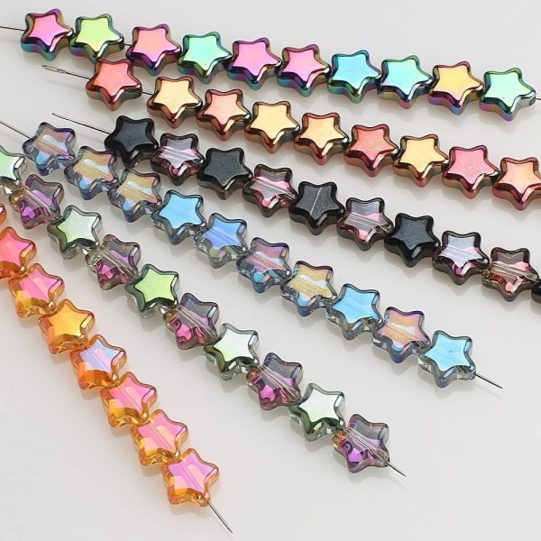 200 stk Spacer Beads Glasperle Stjerneform