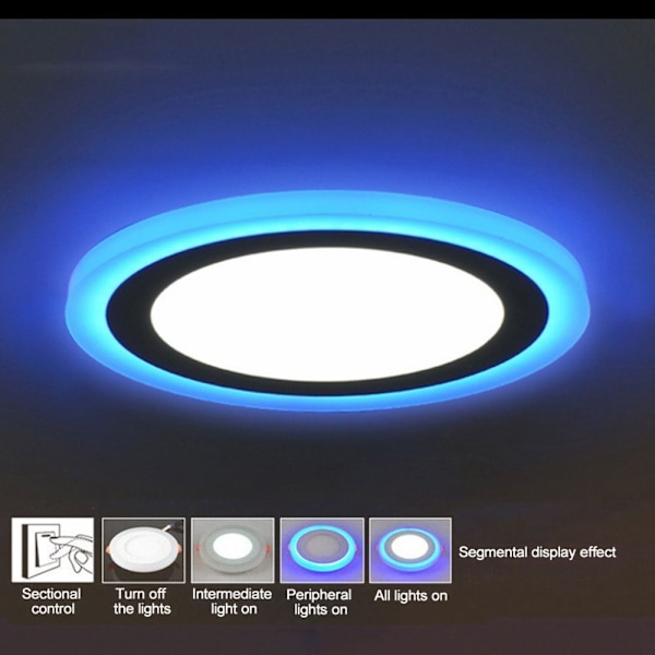 LED Takpanelljus Taklampa VIT&BLÅ 18W 18W white&blue 18w-18w