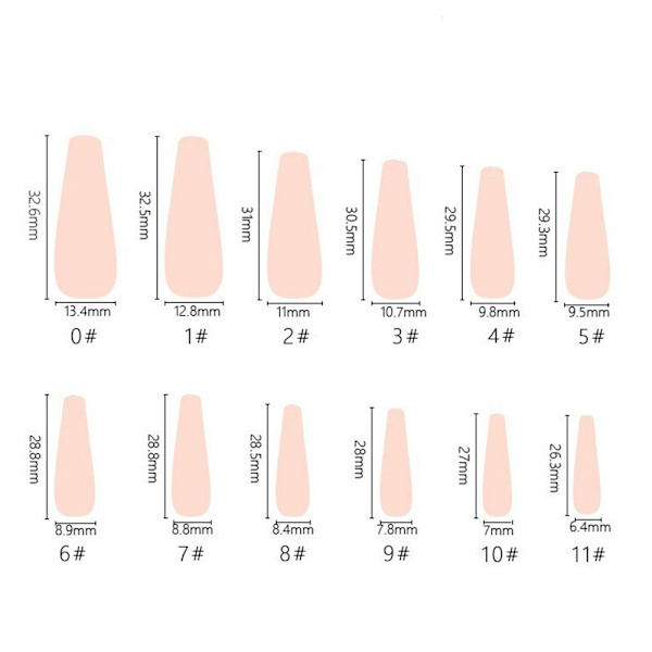 24 stk Fake Nails Long French W352 W352 W352