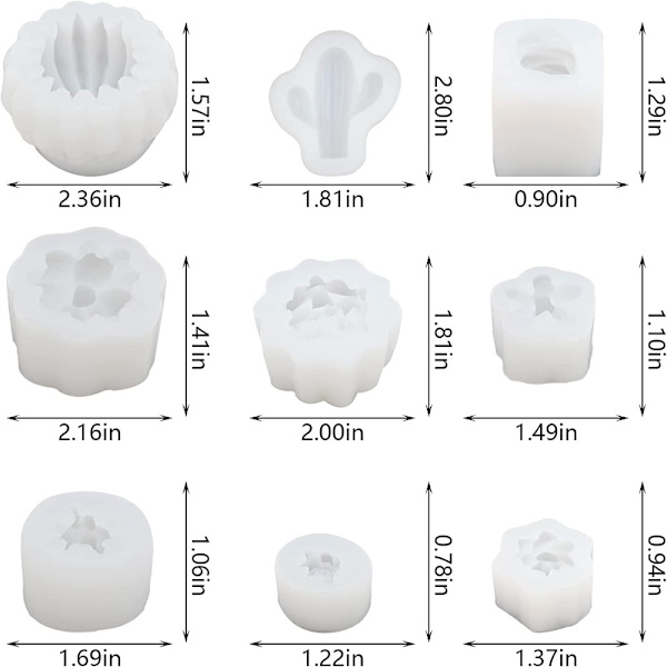 Sukkulent blomsterharpiksform 3D kaktus lysform