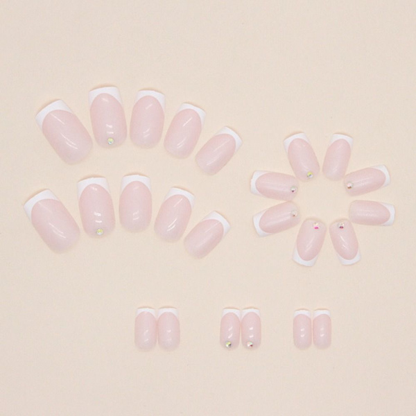 24stk False Nails Long Square French Z638