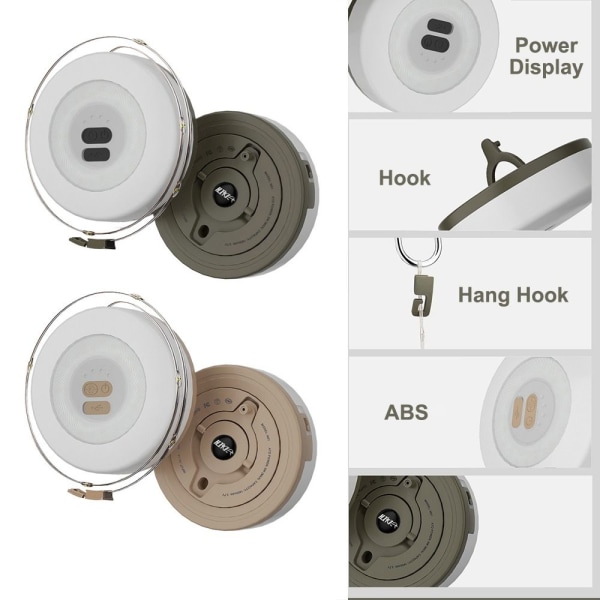 Infällbar Led Light String Camping Tape Lights KHAKI WARM khaki warm lights-warm lights