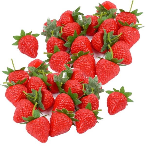 Kunstige jordbær Naturtro jordbær Falske frugter