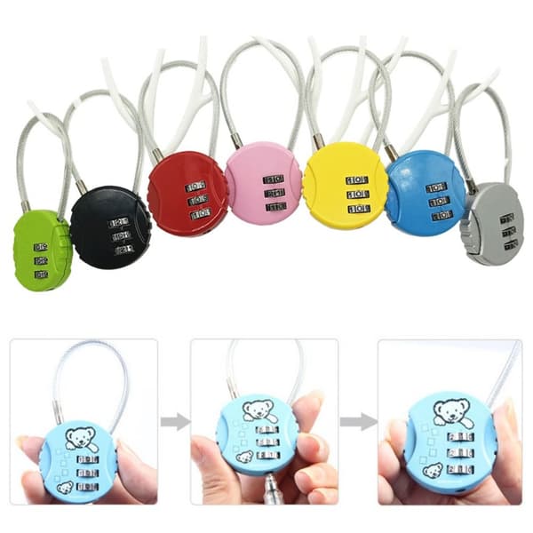 Wire Rope Password Lock Hængelås SØLV Silver