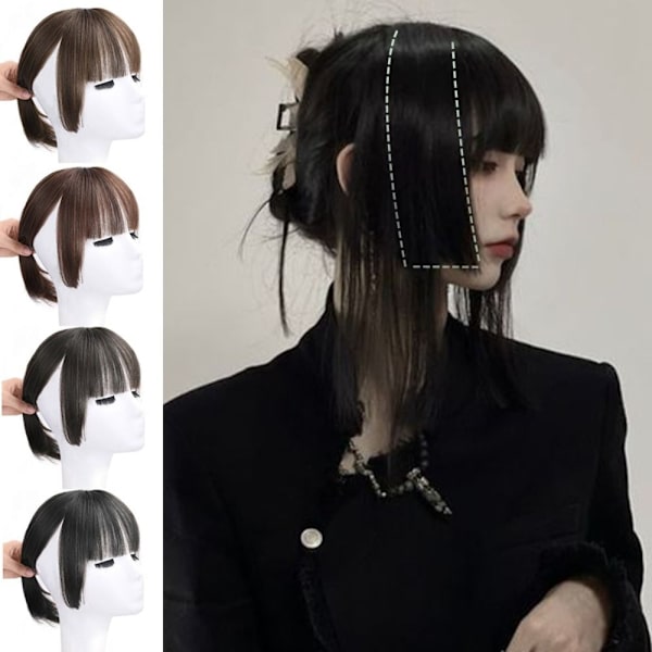 Princess Cut Bangs Syntetisk paryk NATURLIG SORT NATURLIG SORT Natural black