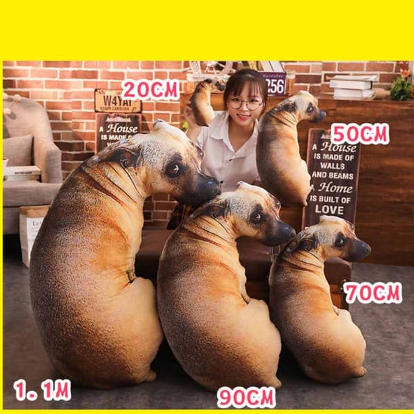 3D Dog Print Pude Sofa Dekorationsmåtte 50CM2 2 50cm2