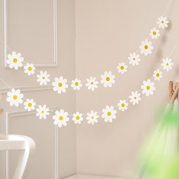 2Pack White Daisies Pull Flowers Krysantemumflagg White