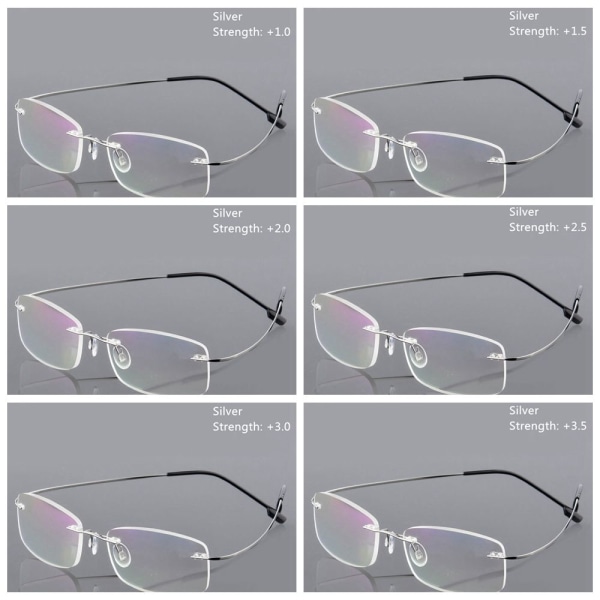 Læsebriller Brillehukommelse Titanium SILVER STRENGTH-150 silver Strength-150