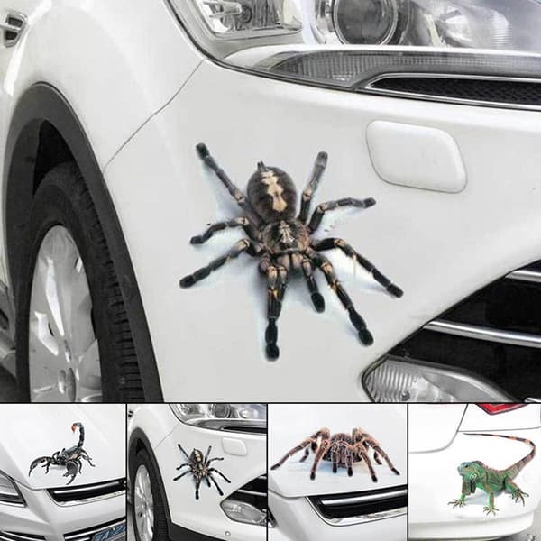 3D-autotarra Auto Decor Spider Crawling BLACK SPIDER Black spider