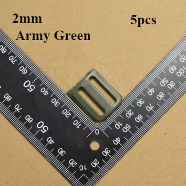 5 stk Tri Glide Slider Ladder Låsespænder ARMY GREEN 2MM Army Green 2mm