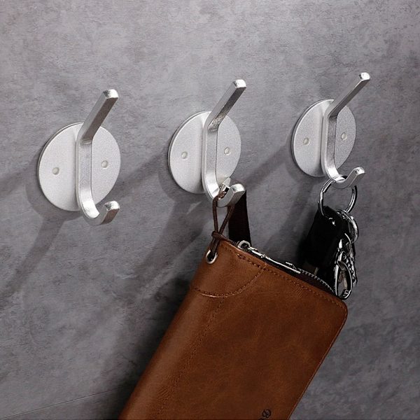 4stk Håndklekrok selvklebende kroker SØLV FIRKANT silver Square-Square