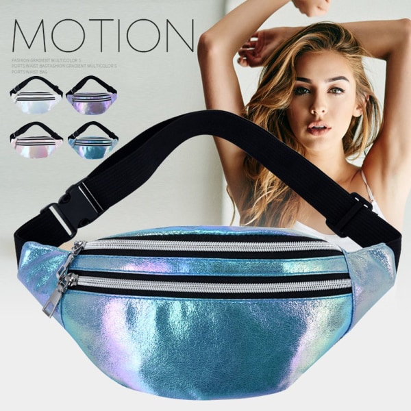 Fanny Pack Hologram Midjeväska Laser purple