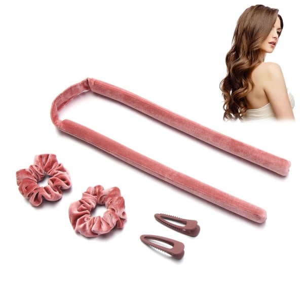 Heatless Curling Rod Pannband Hårvalsar ROSA pink