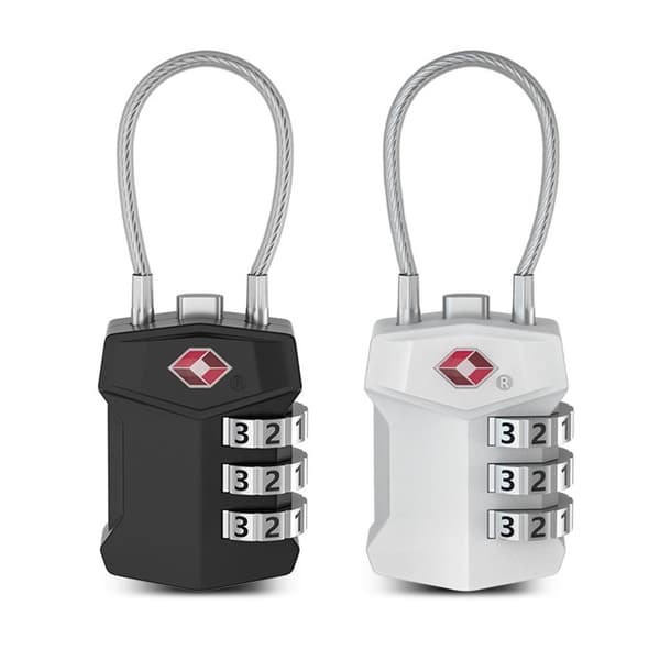 TSA Customs Code Lock Bagage Lösenordslås SVART Black