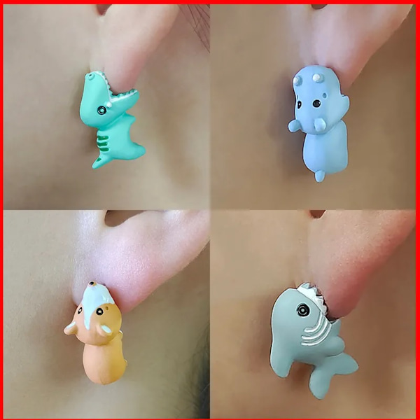 3 Par Stud Øreringe Bite Stud Øreringe GUL HUND GUL HUND yellow dog