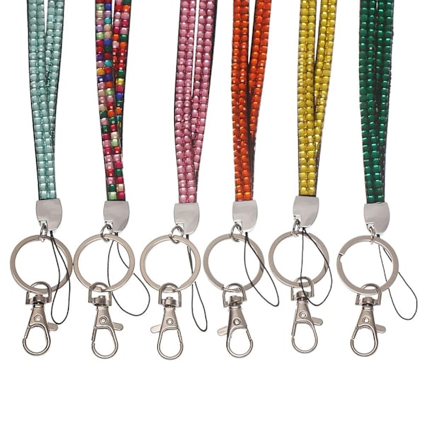 Bling Crystal Lanyard Rhinestone ID Lanyard HVID white