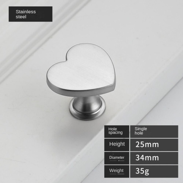2 Stk Love Garderobe Dørgreb Skuffegreb SØLV Silver
