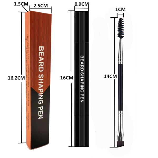 Beard Pencil Filler for Men 2 i 1Barber Pencil 4 Gaffelspets