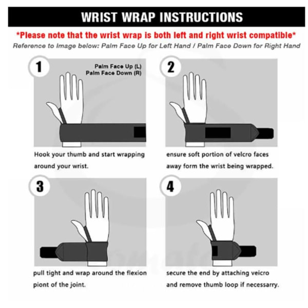 Wrist Wrap Wrist Brace SORT NO STRIPE NO STRIPE BLACK No stripe-No stripe