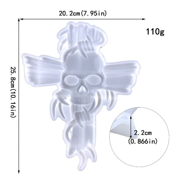 Skeleton Crosses Silikonform Harpiksformer Støpeform