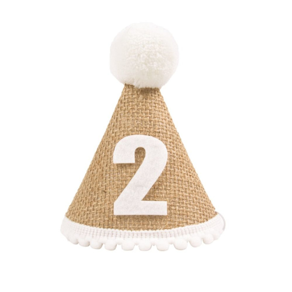 2st Burlap Hat Baby Shower Hat NO.2 NO.2 No.2