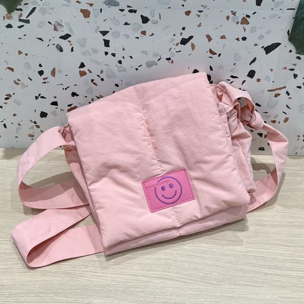 Dun bomullsveske Messenger Bag Crossbody Bag ROSA pink