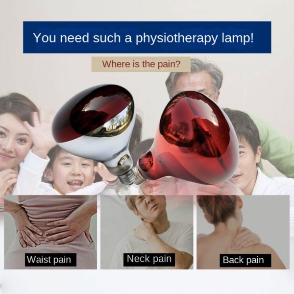 1 stk Infrarød Varme Terapi Lampe Pære Fysioterapi Pære 275W
