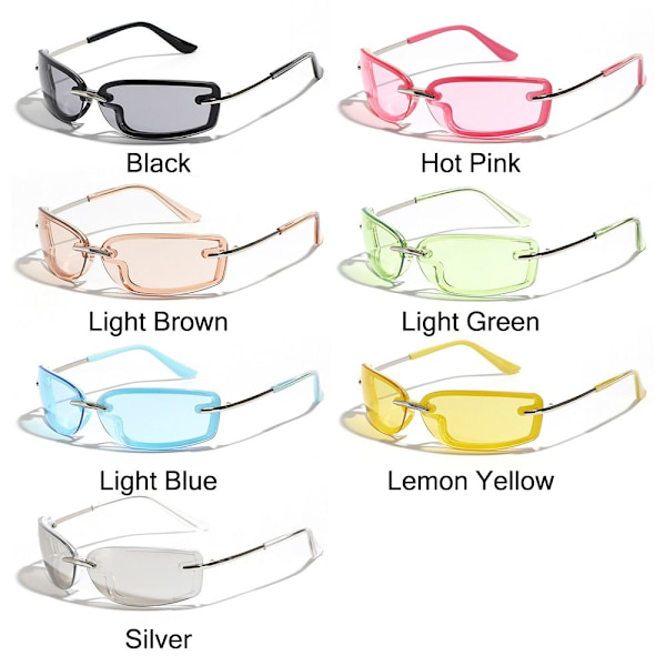 Y2K Solbriller Wrap Around SITRON GUL Lemon Yellow