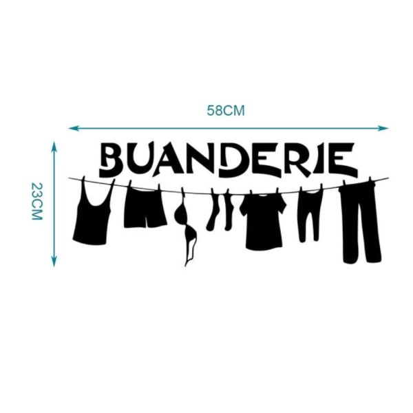 Clothesline Clothes Wall Decal Klesvask Stickers