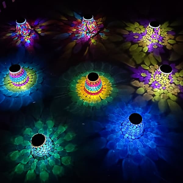 Mosaic Solar Lights Mason Jar Lamp D D D