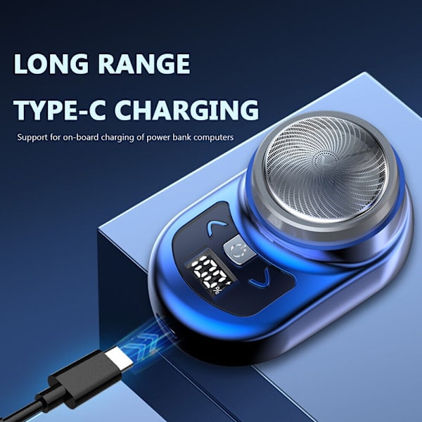 Mini elektrisk rakapparat Skäggtrimmer BLÅ BLÅ Blue