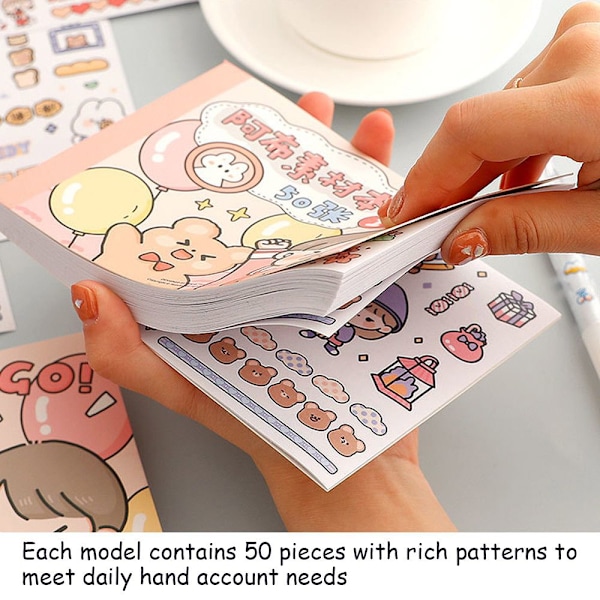 Søde Materiale Håndbogs Stickers DIY Tegneserie