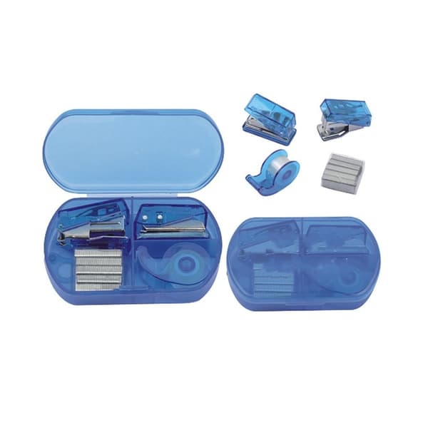 Blå Mini Kontorrekvisita Sett Mini Portable Case Mini Blue