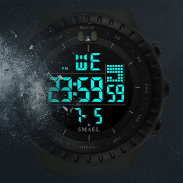 Herreklokke LED digitale armbåndsur KHAKI khaki