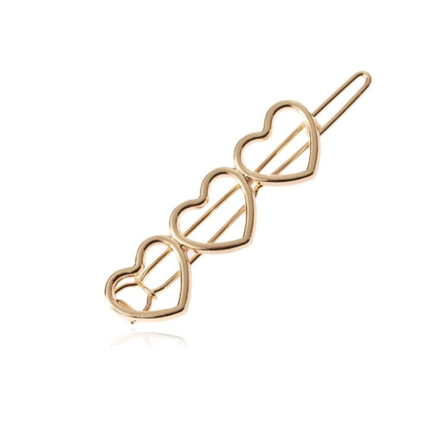 2kpl Hollow Love Heart Hiusneula-sivuklipsit GOLD gold