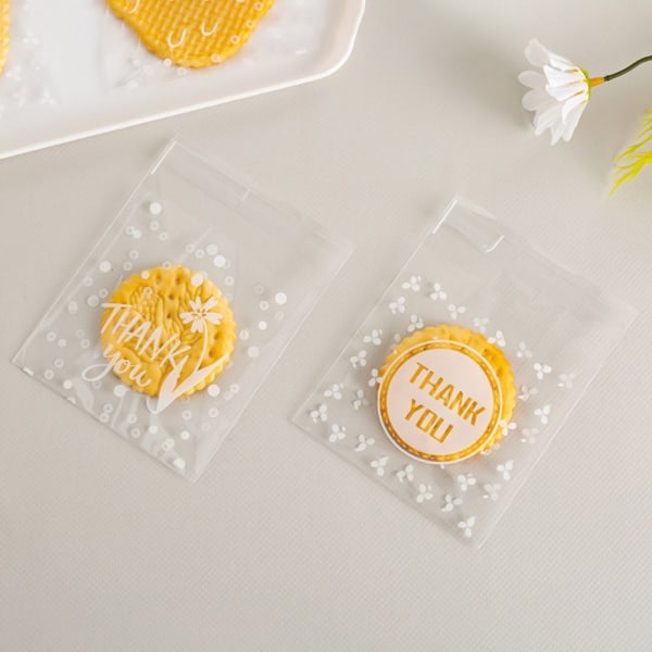 200 stk Takk klare poser Cookie Godteripose Cellofanpose 200Pcs