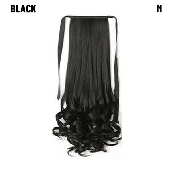 38-58cm Keskipitkä peruukkikiinnitys poninhäntälle BLACK M black M